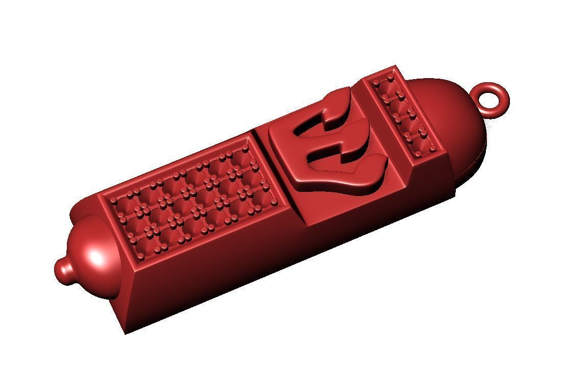 Mezuzah gold pendant 3d printable model jewish religion jewelry 3D print model_11