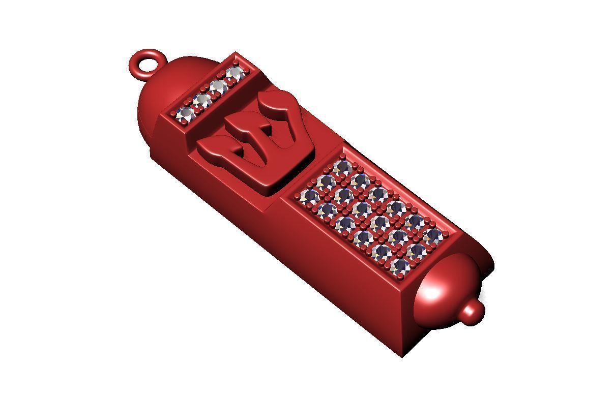 Mezuzah gold pendant 3d printable model jewish religion jewelry 3D print model_12