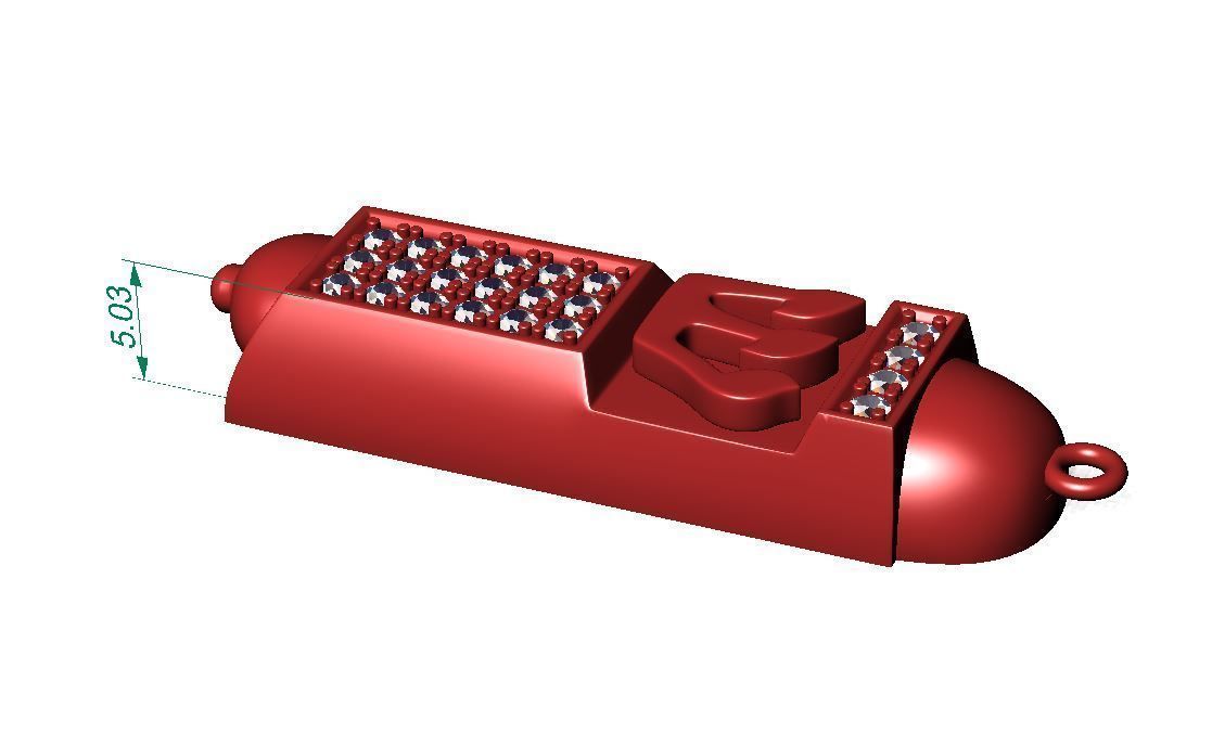 Mezuzah gold pendant 3d printable model jewish religion jewelry 3D print model_4