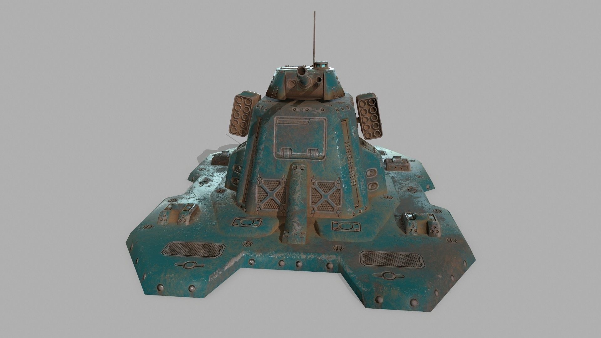Missile Turret Low-poly 3D model_1