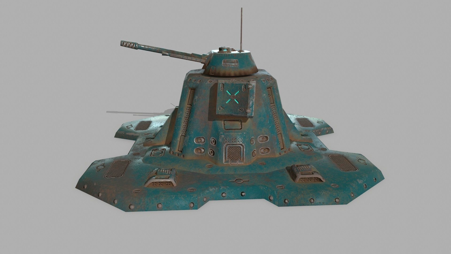 Missile Turret Low-poly 3D model_7