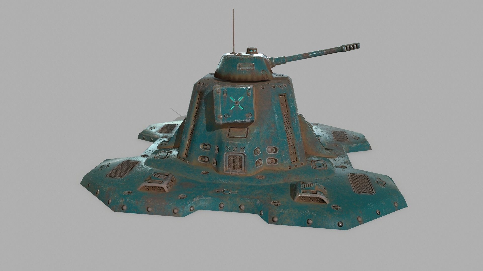 Missile Turret Low-poly 3D model_3