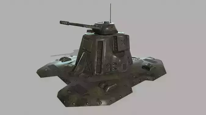 Missile  Turret Low-poly 3D model