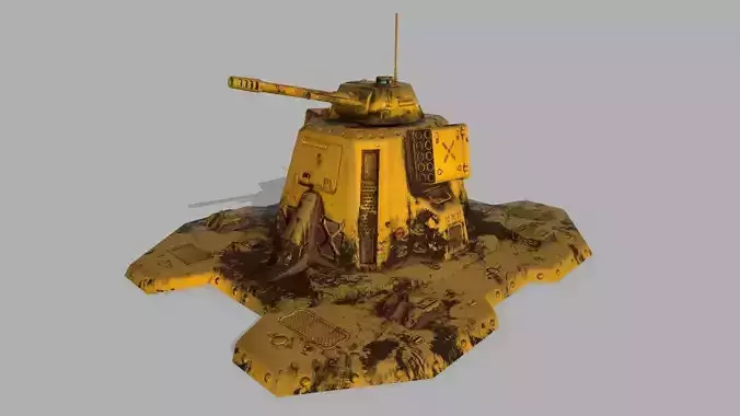 Missile  Turret Low-poly 3D model
