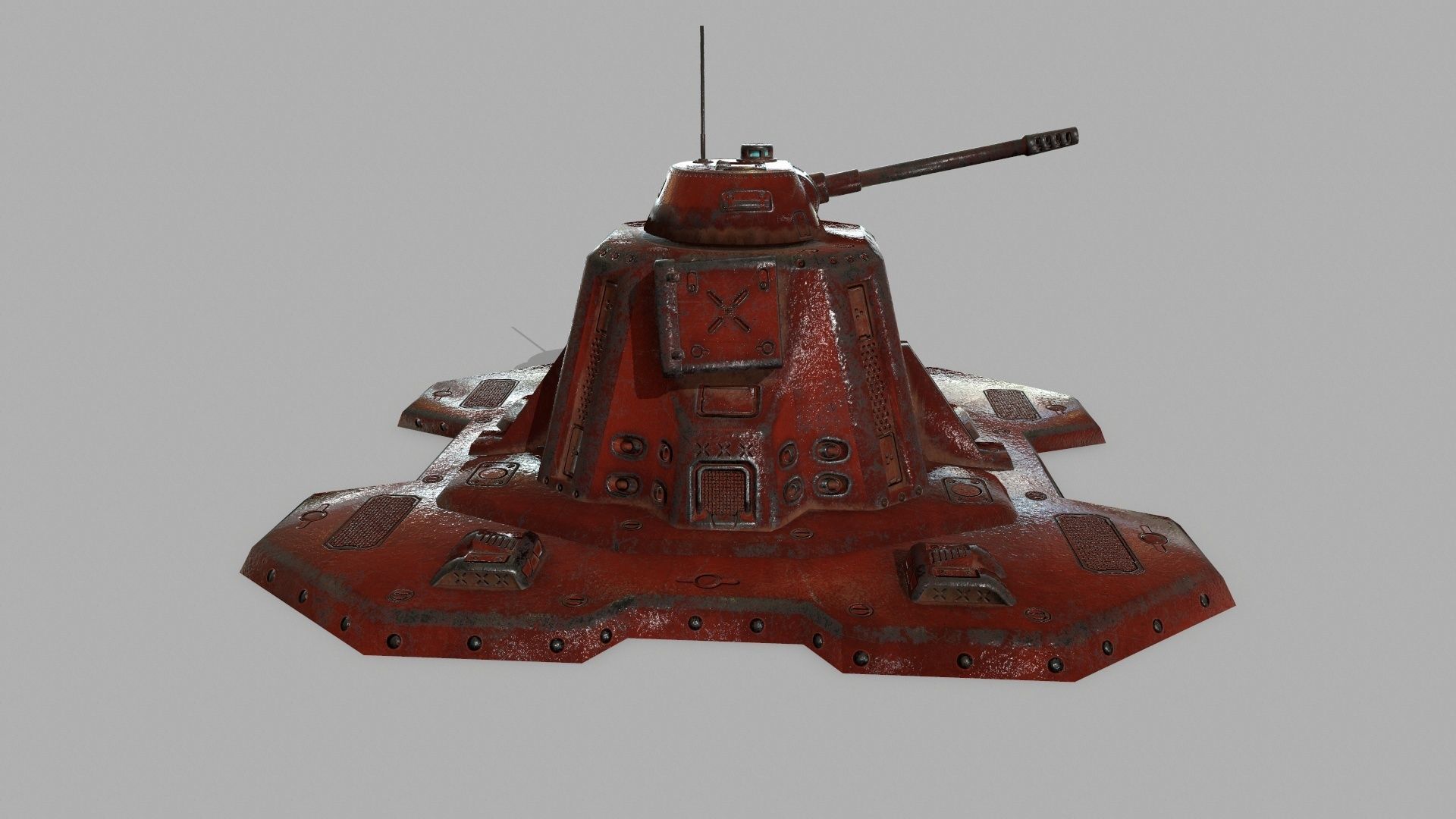 Missile  Turret Low-poly 3D model_3