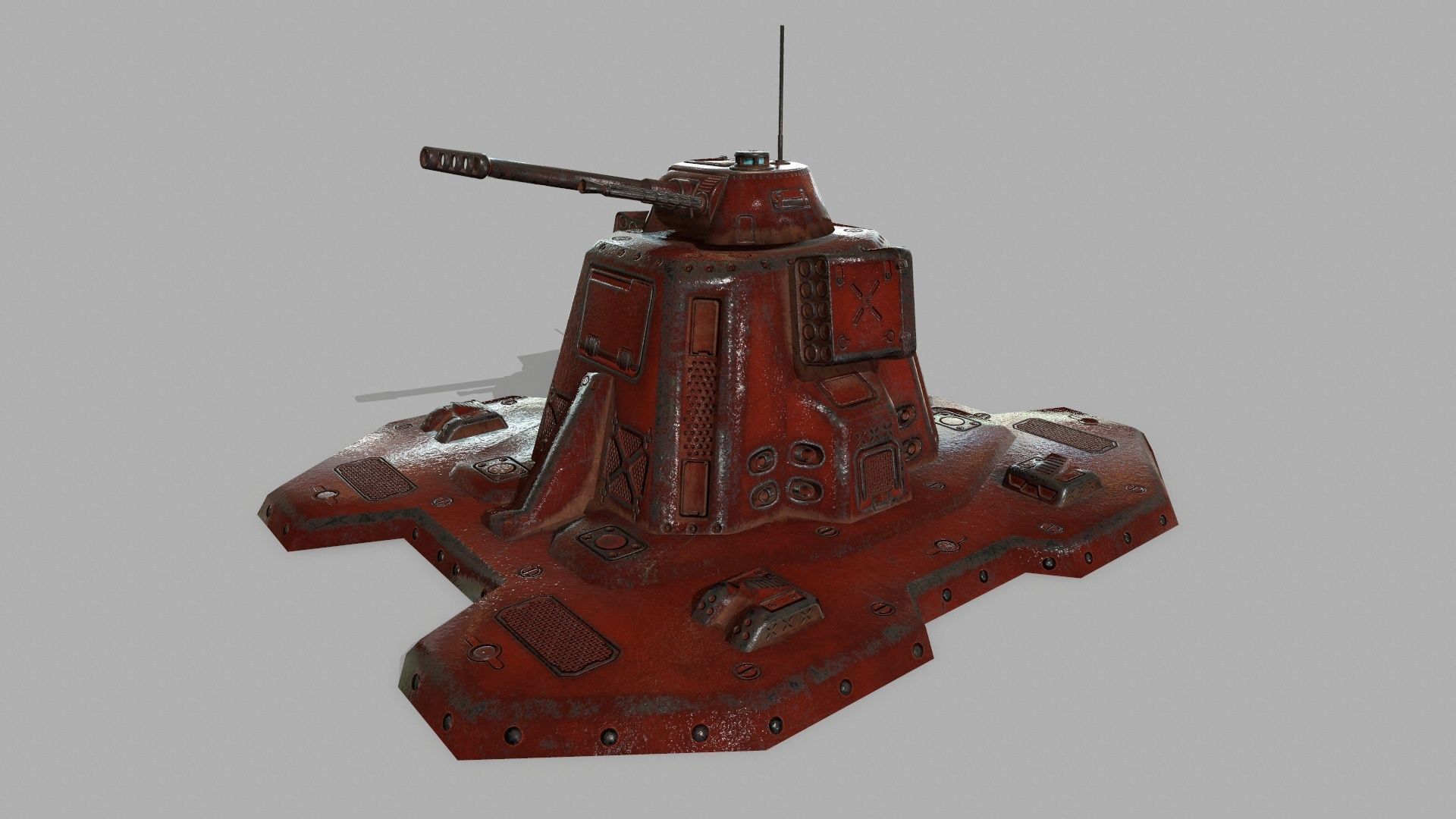 Missile  Turret Low-poly 3D model_8