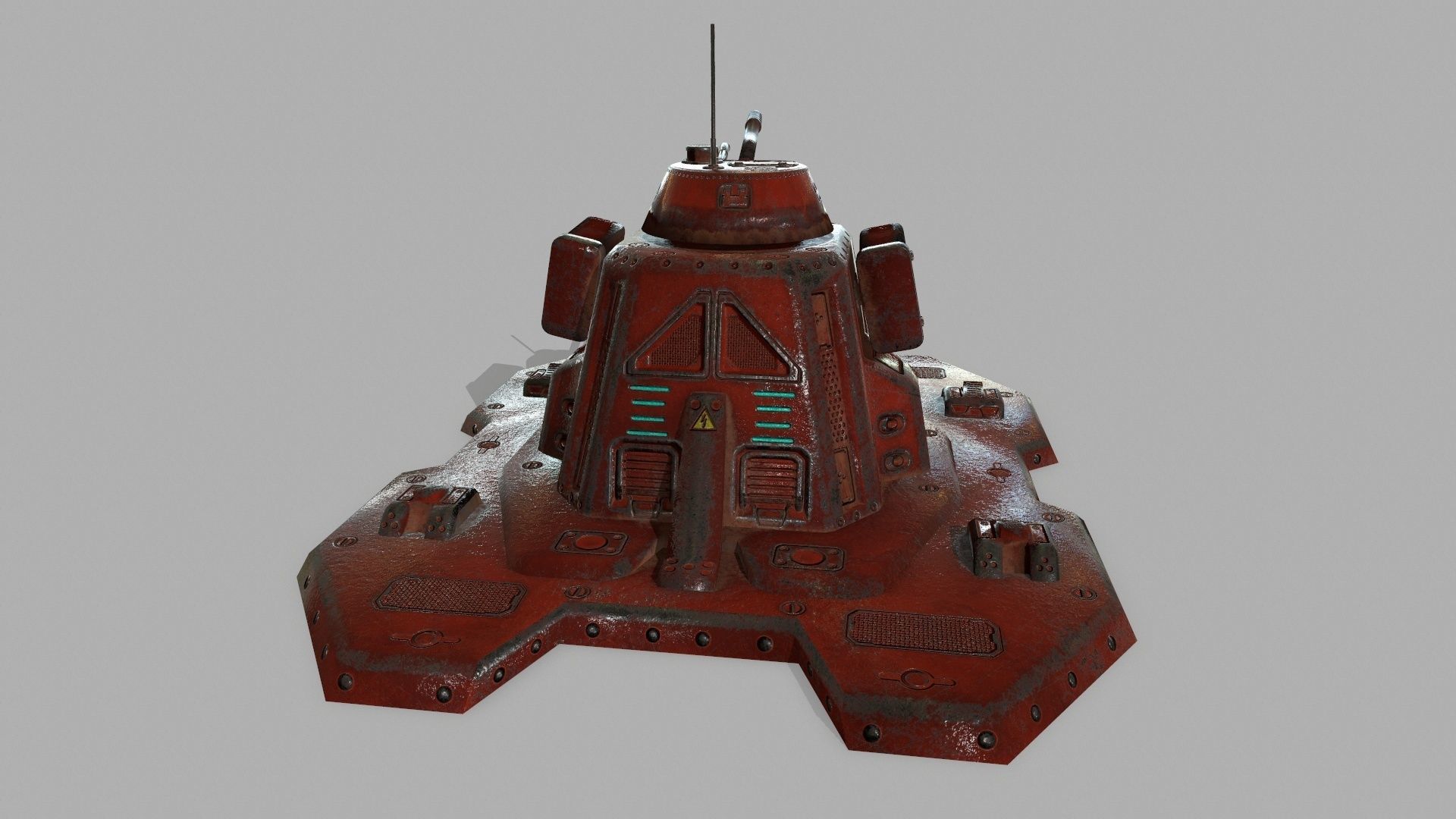 Missile  Turret Low-poly 3D model_5