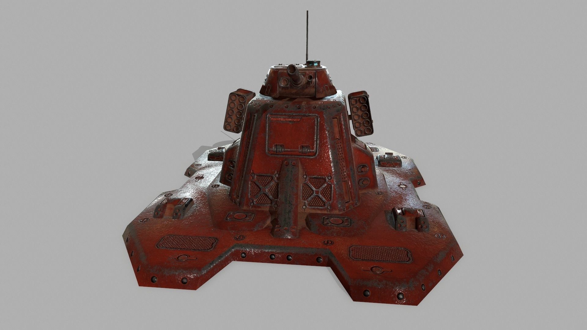 Missile  Turret Low-poly 3D model_1