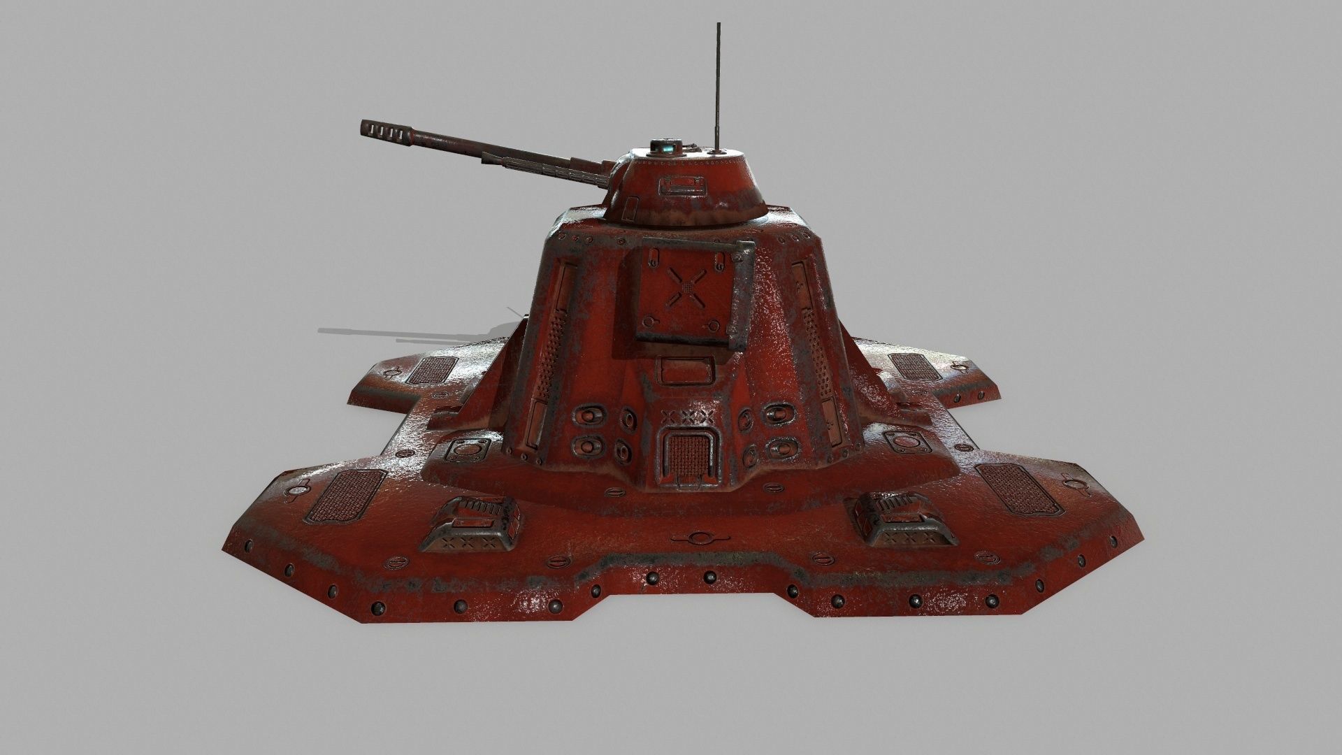 Missile  Turret Low-poly 3D model_7