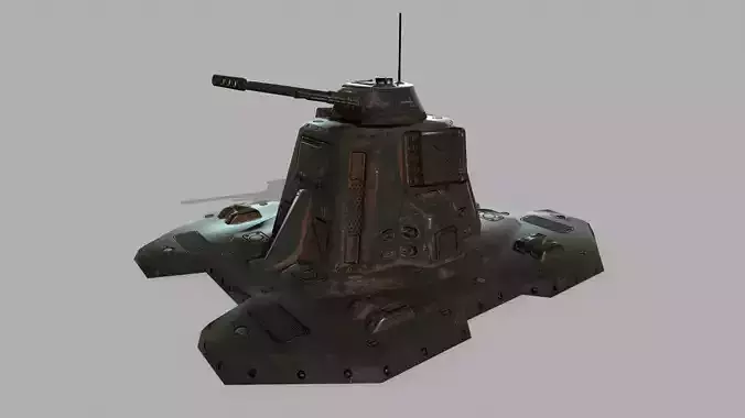 Missile  Turret Low-poly 3D model