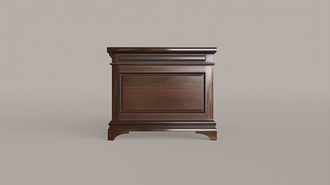 Classic Office Desk Low-poly 3D model 6