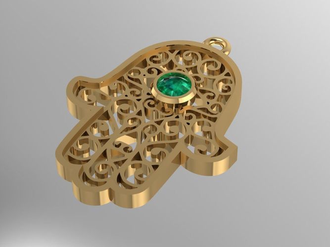 HAMSA hand pendant 3D print model