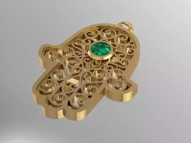 HAMSA hand pendant 3D print model