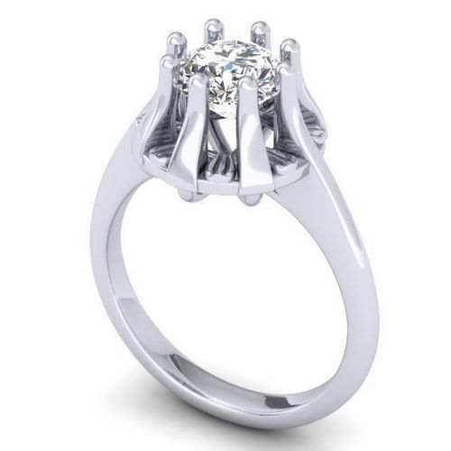 RING29 solitaire diamond engagement ring in gold 3D print model