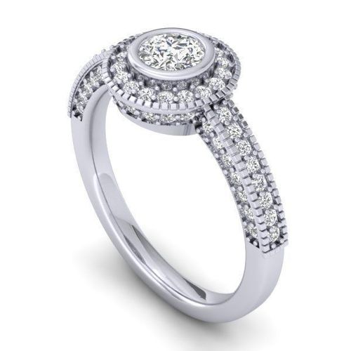 RING31 diamond engagement ring gold 3D print model