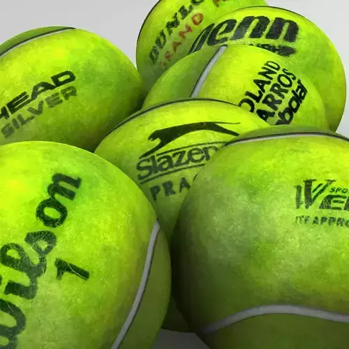 Tennis ball set Low-poly 3D model