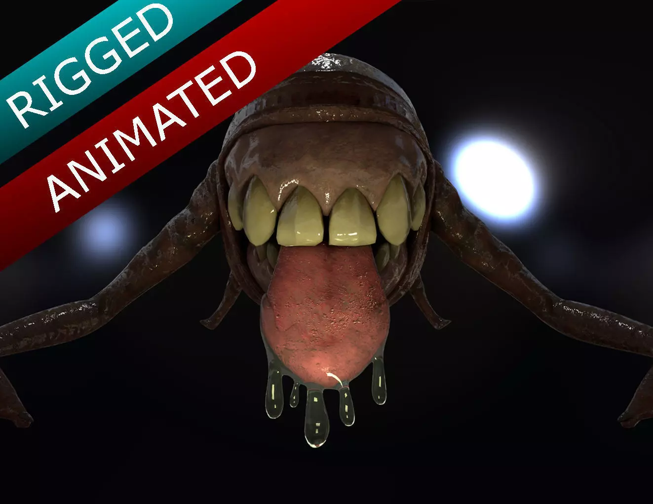 Slime Monster - Low Poly - Rigged - Animated - PBR Low-poly 3D model_0