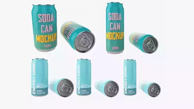 Beverage cans 3D Model Collection