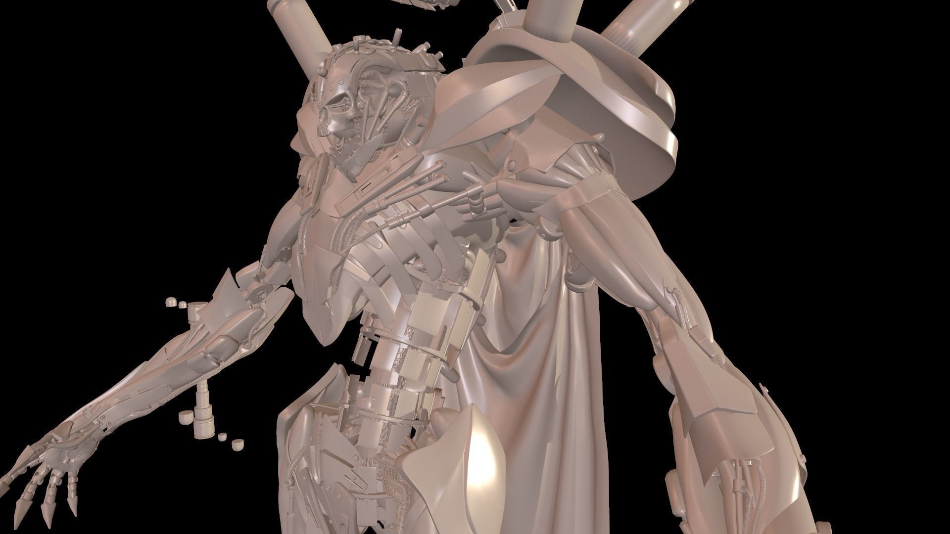 A large collection of high-poly models from the program zbrush _6