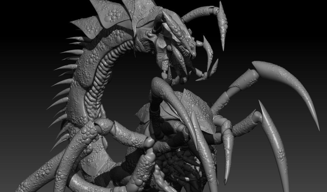 A large collection of high-poly models from the program zbrush _2