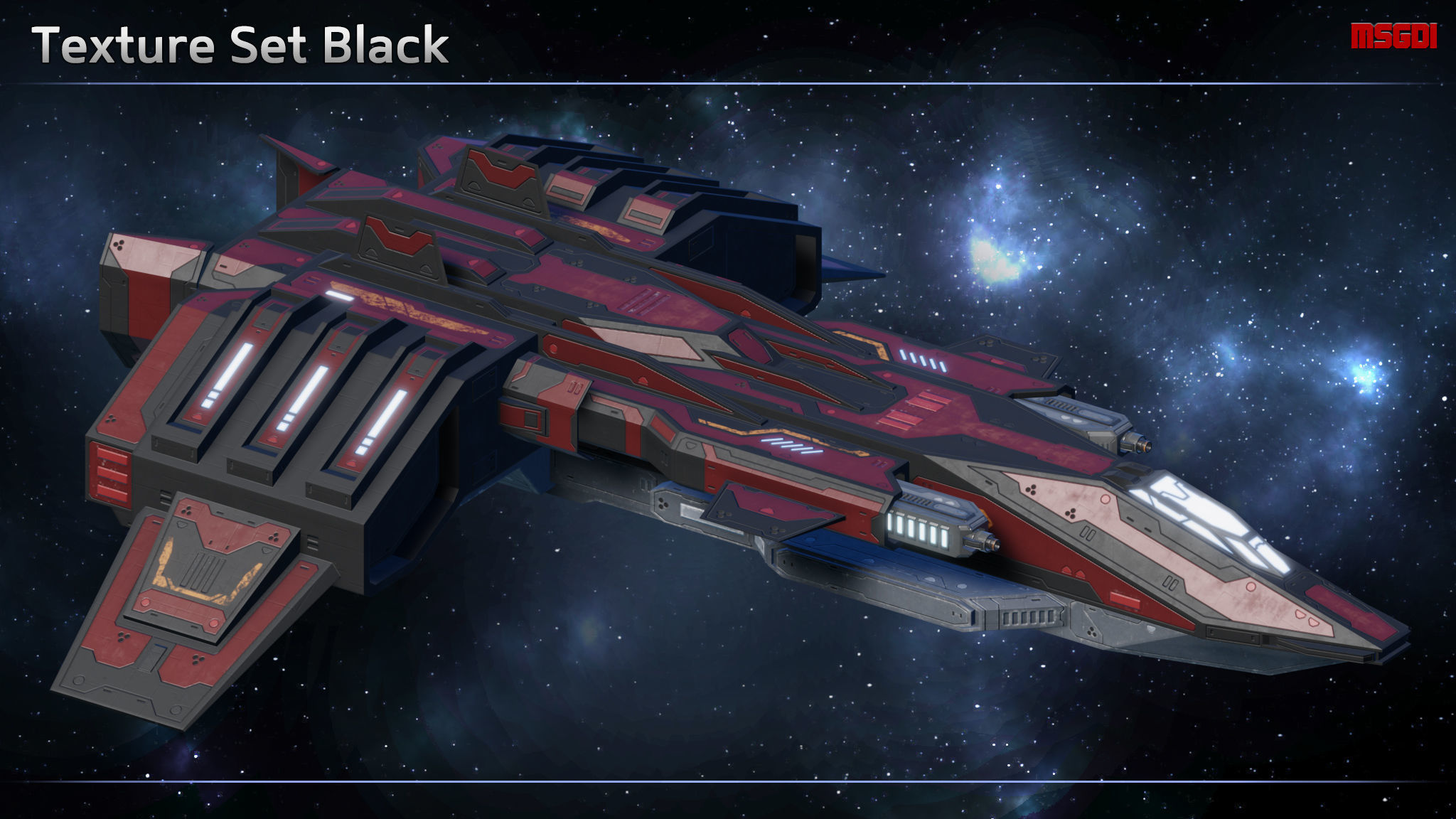 Spaceship Fighter Sundown Low-poly 3D model_5