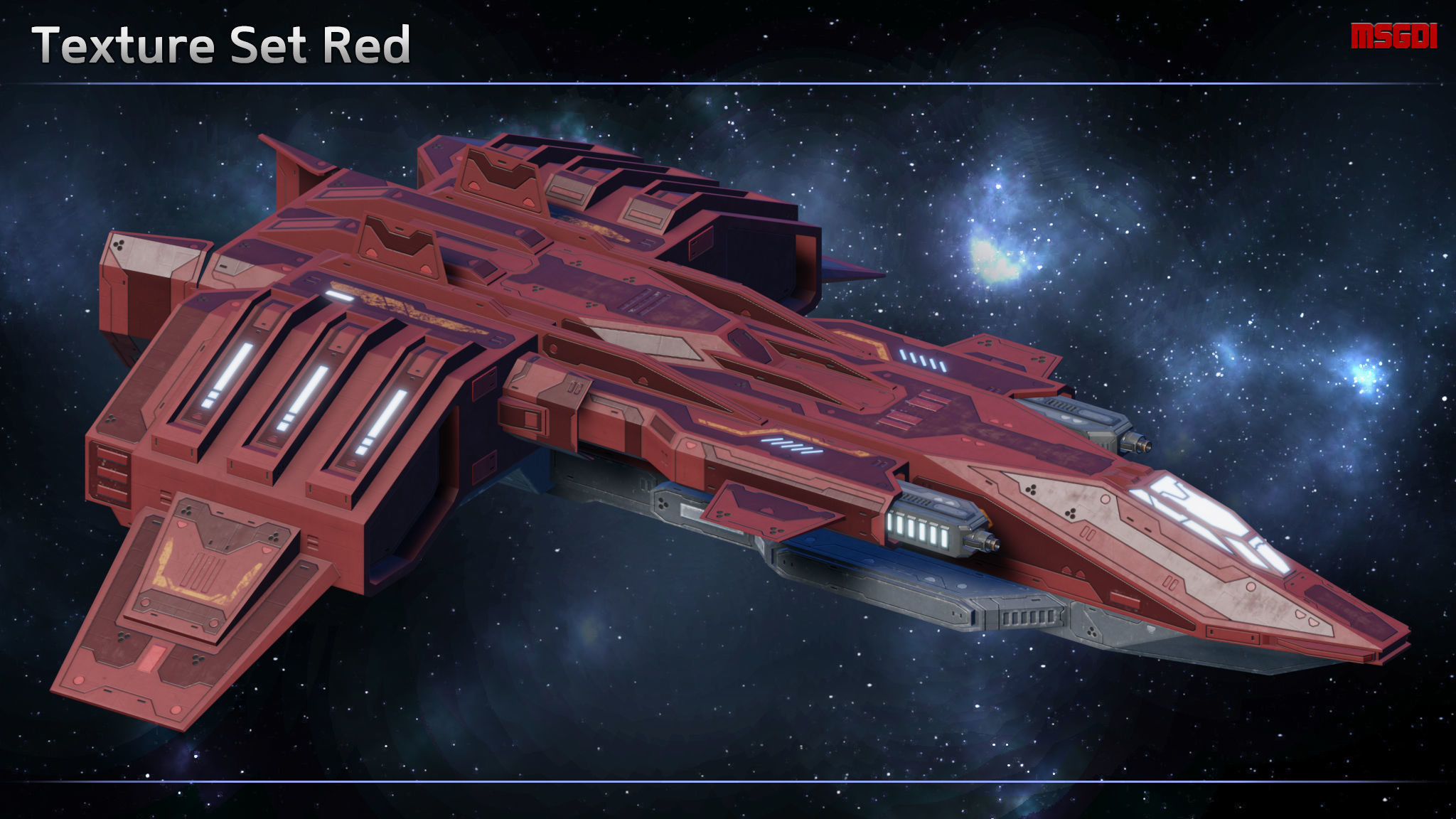 Spaceship Fighter Sundown Low-poly 3D model_8