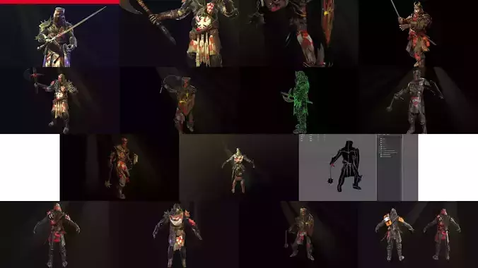 Knight collection group of warriors 