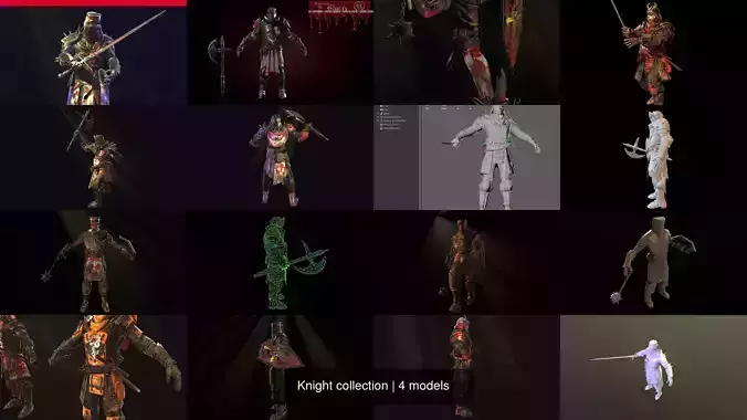 Knight collection group of warriors