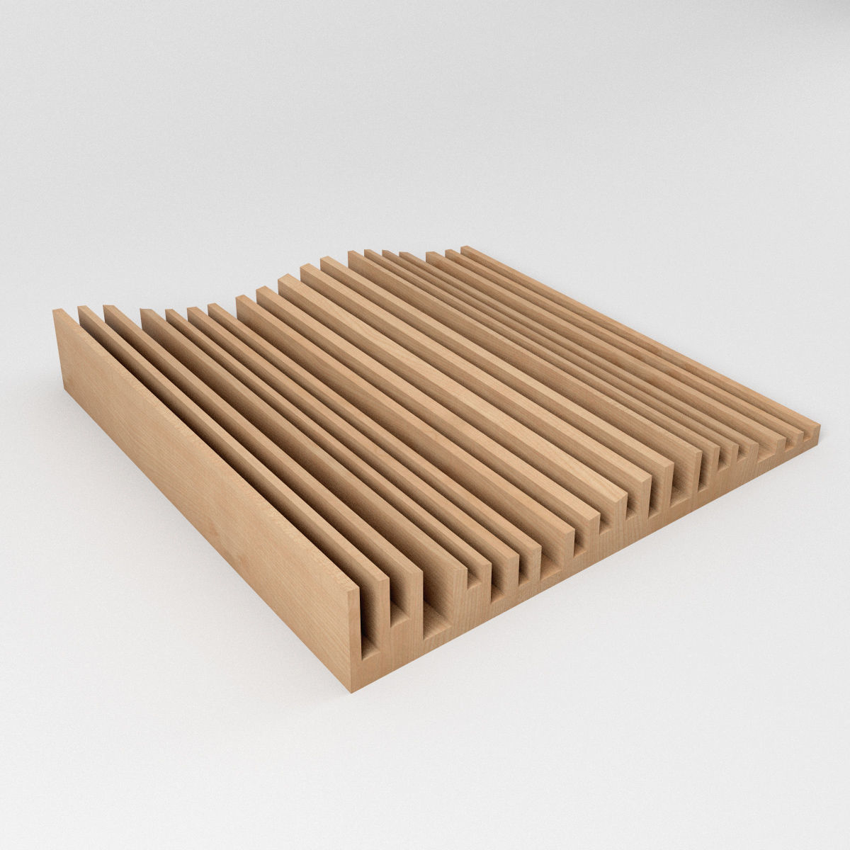 Wave Diffuser - Recording Studio Wall Panel 3D model_3