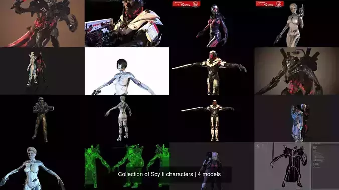 Collection of Scy fi characters