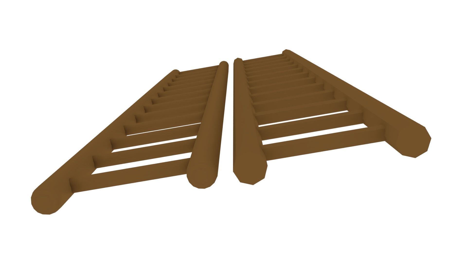 Ladder Low-Poly and Higher-Poly Low-poly 3D model_3