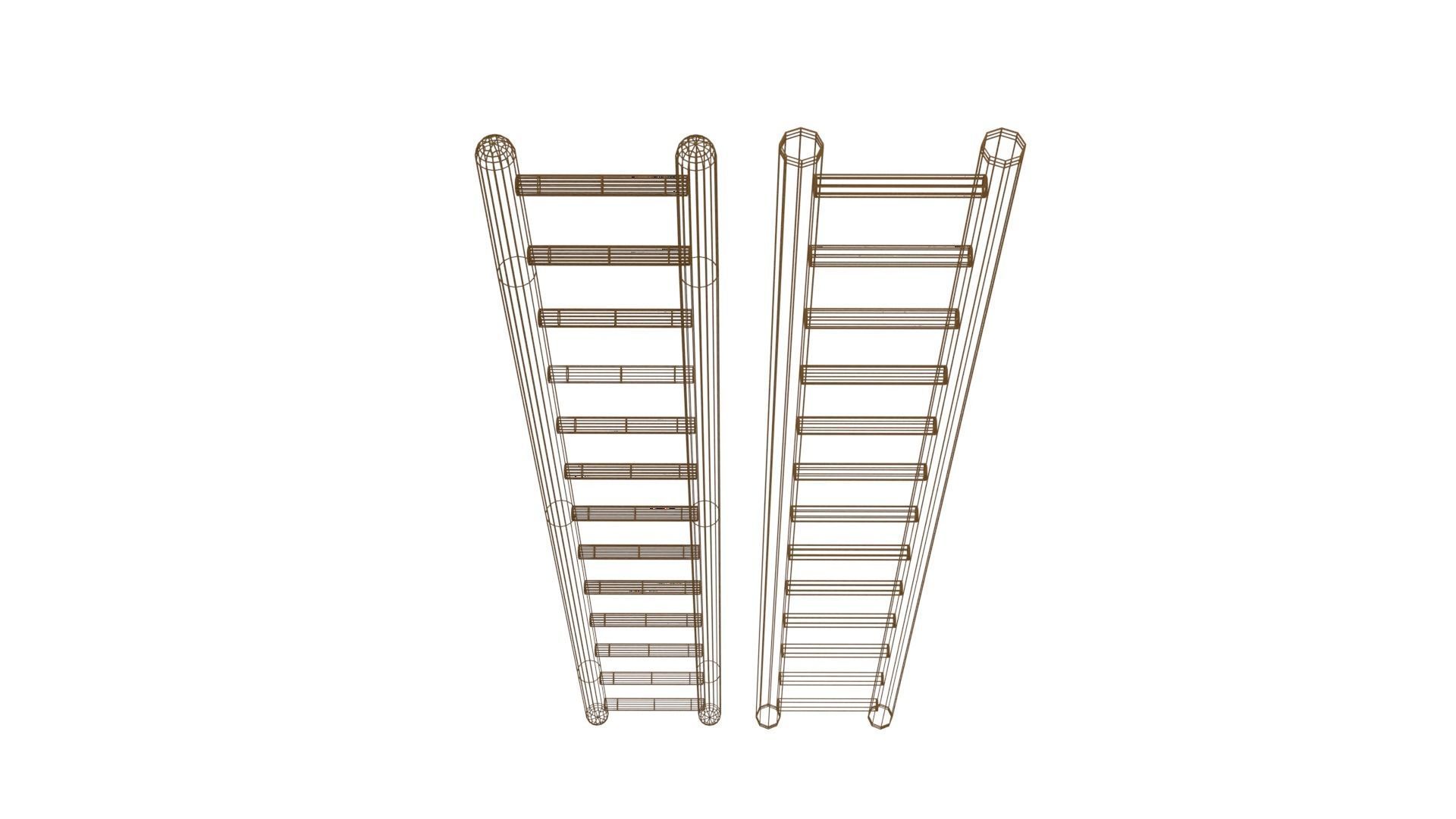 Ladder Low-Poly and Higher-Poly Low-poly 3D model_5