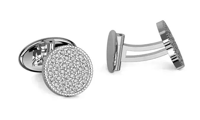 Diamond cufflinks stud milligrain 3d printable jewellery stl 3dm