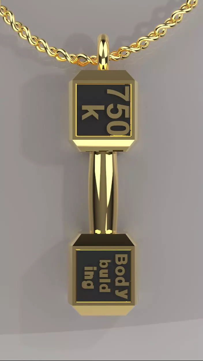 dumbbell necklace 3D print model