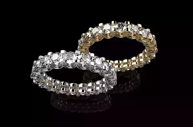 Diamond Wedding Love Rings 3D print model