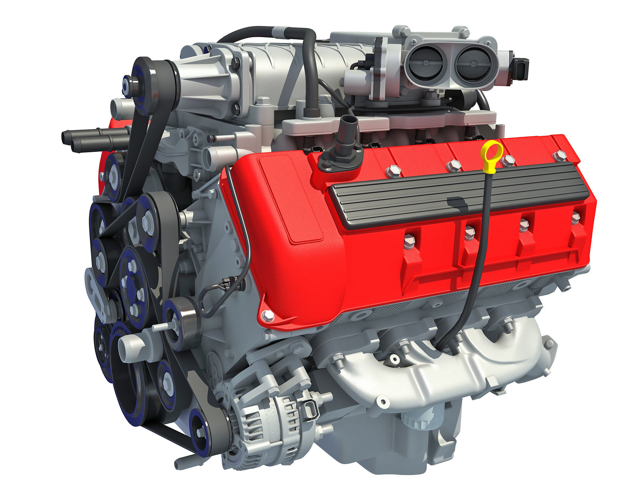 V8 Engine with Inner Parts 3D model_4