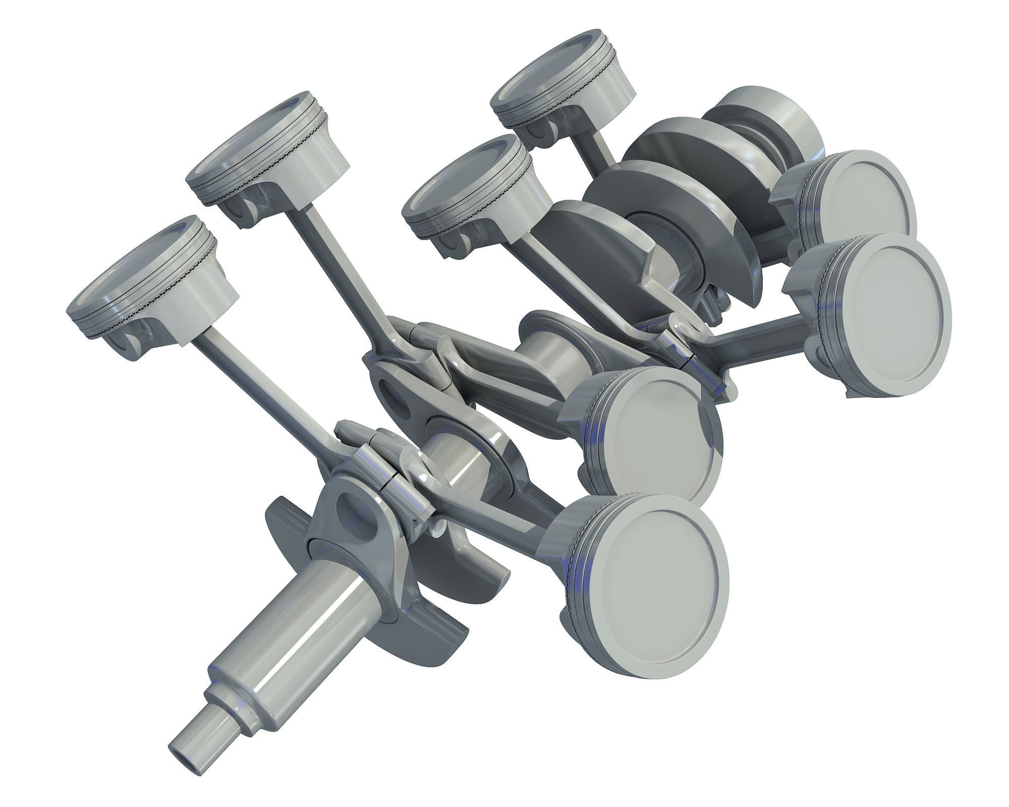 V8 Engine with Inner Parts 3D model_10