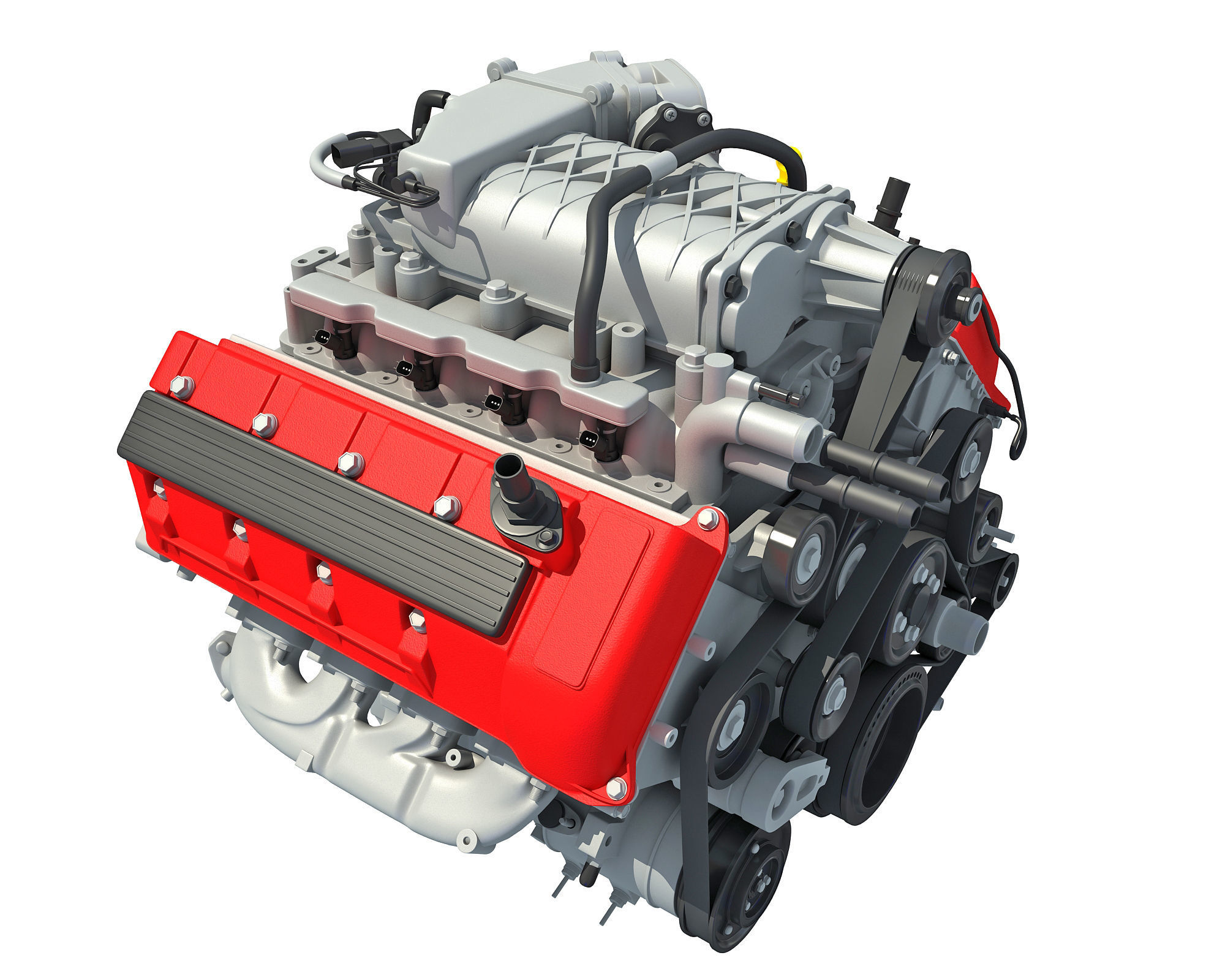 V8 Engine with Inner Parts 3D model_8