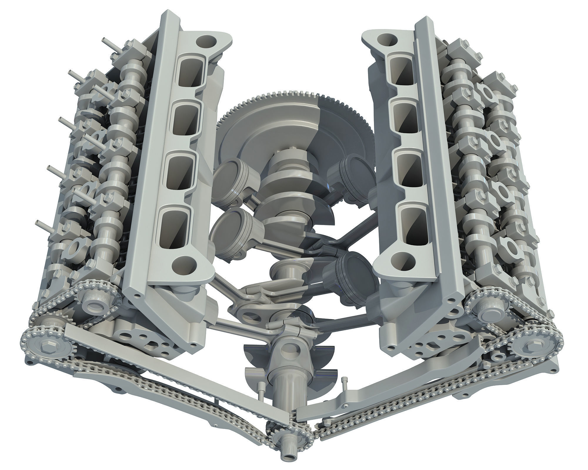 V8 Engine with Inner Parts 3D model_23