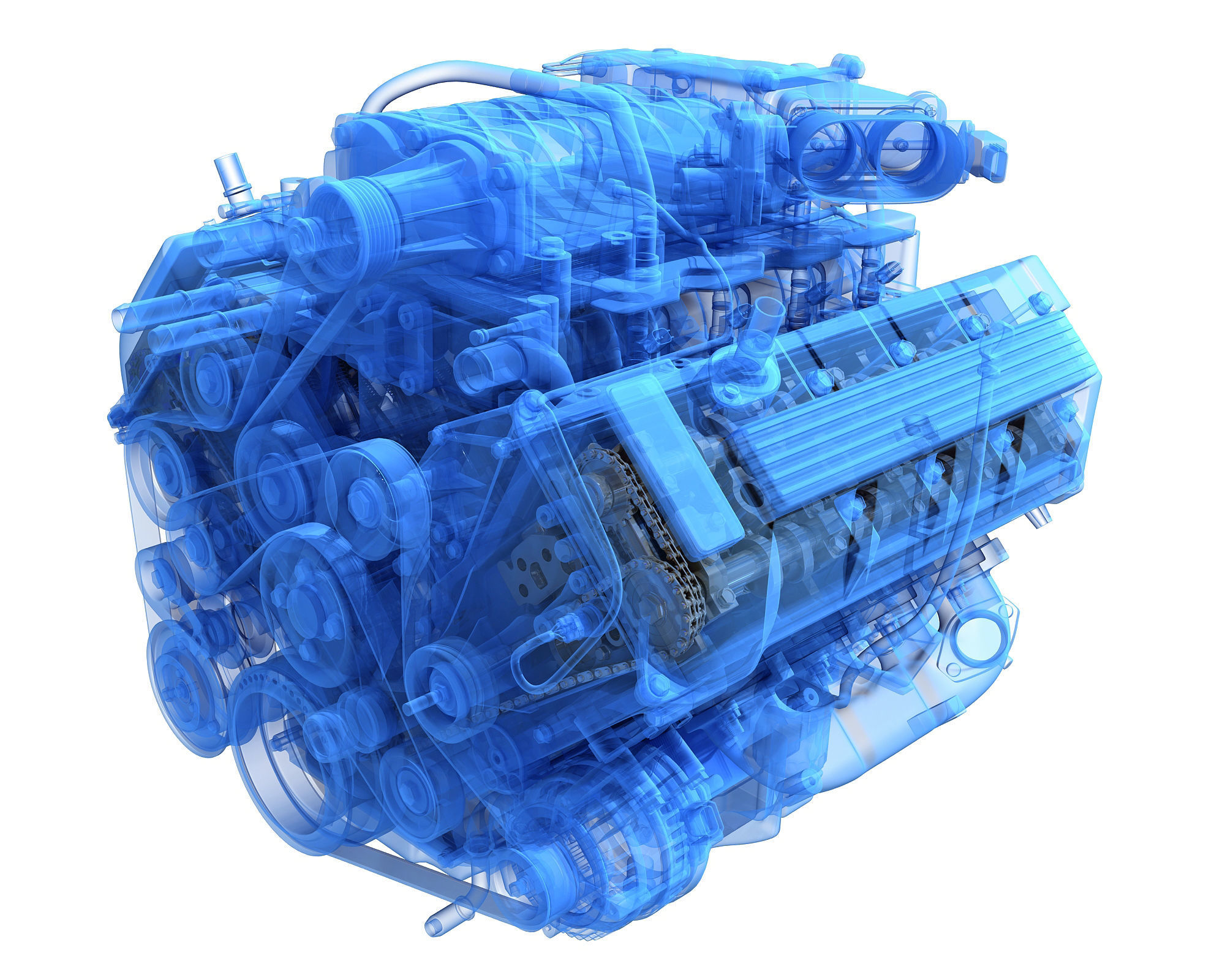 V8 Engine with Inner Parts 3D model_17