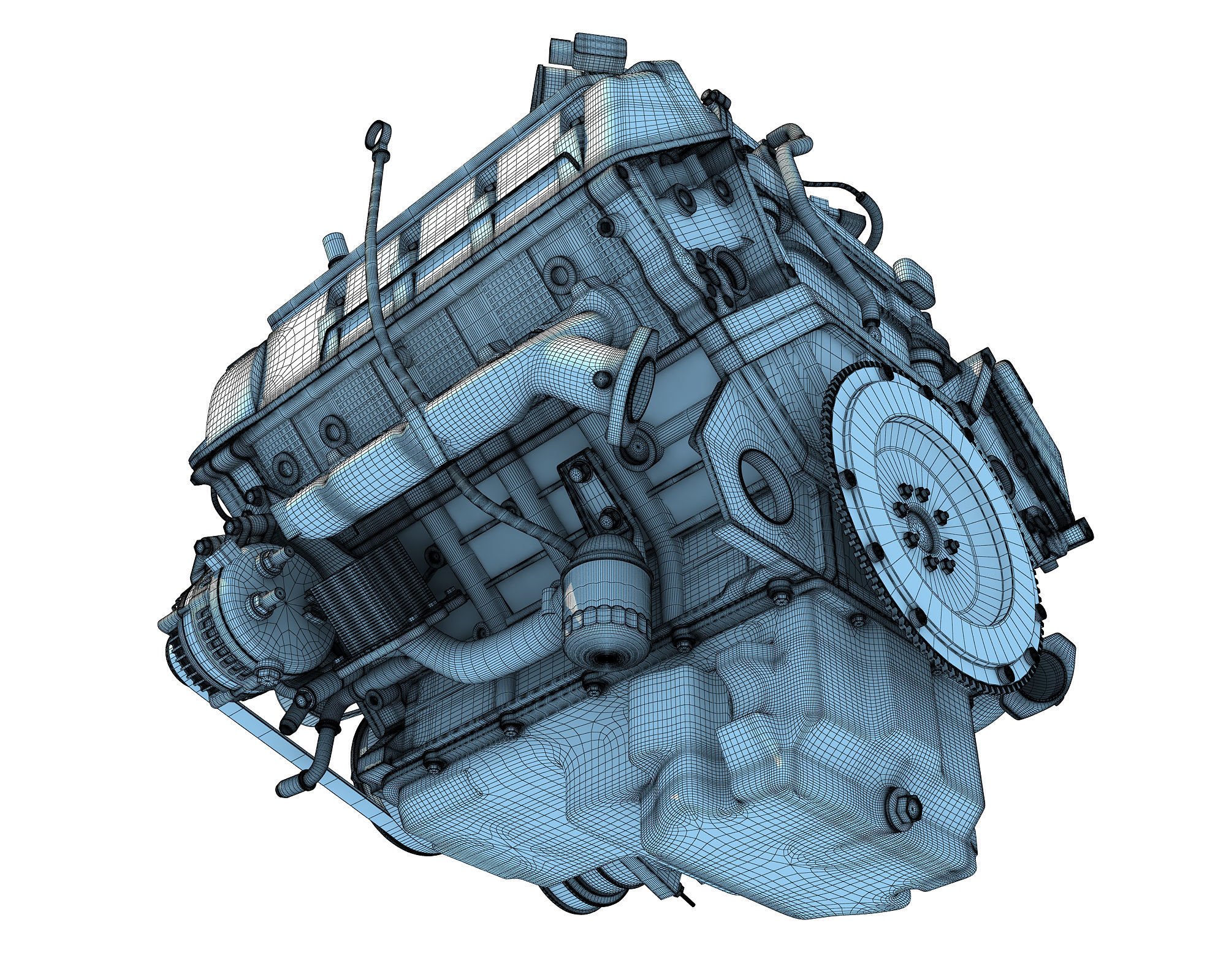 V8 Engine with Inner Parts 3D model_31