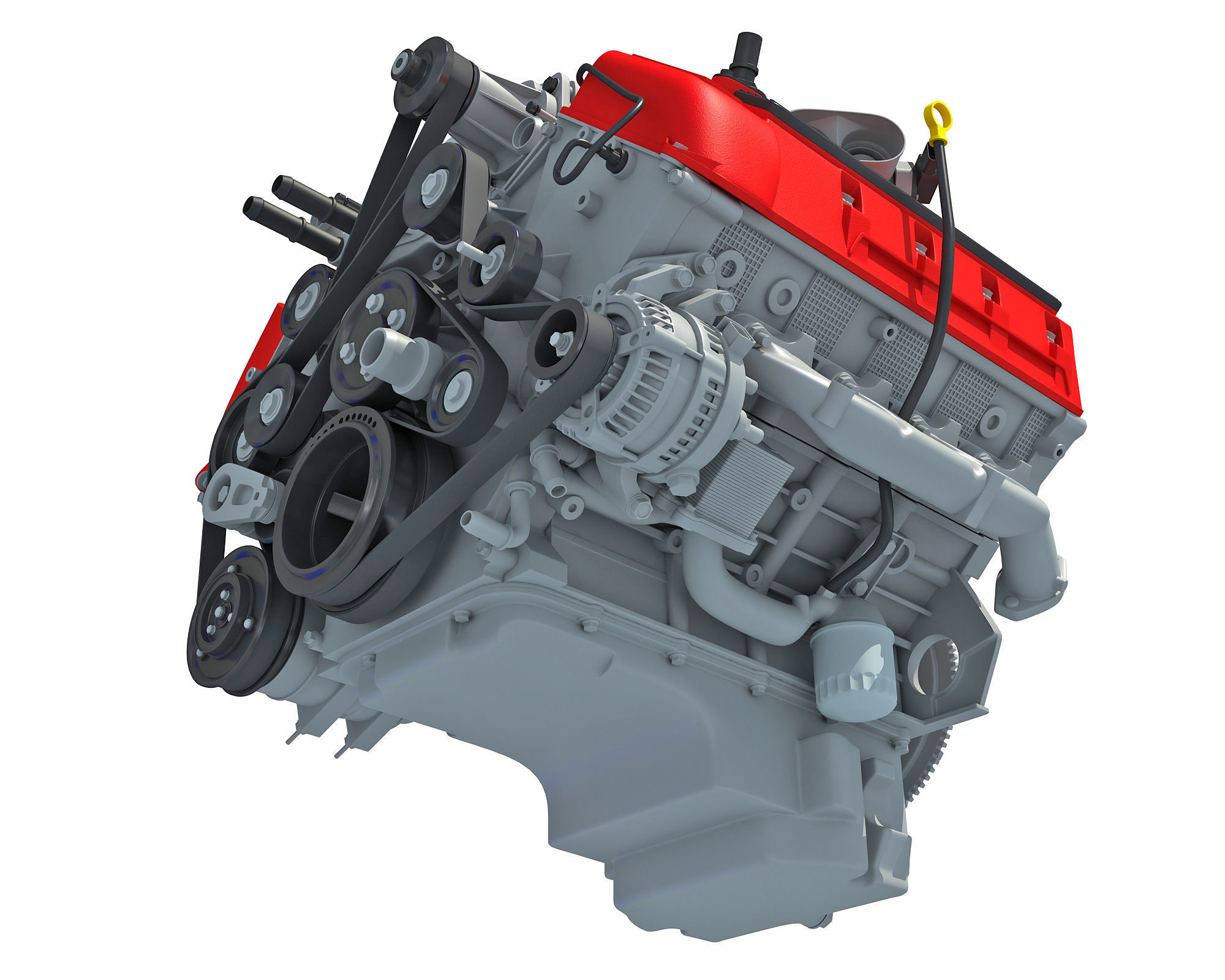 V8 Engine with Inner Parts 3D model_20