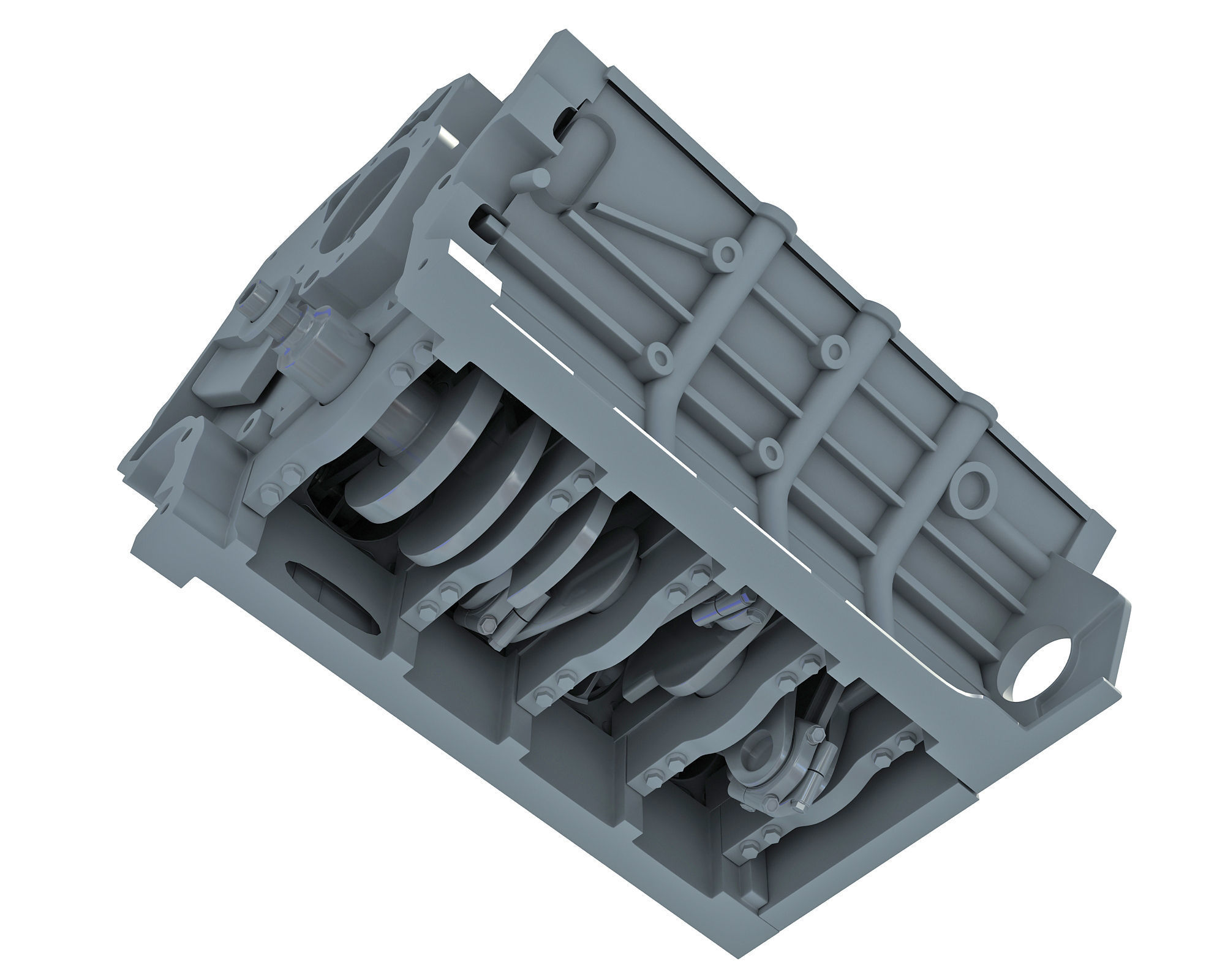 V8 Engine with Inner Parts 3D model_24