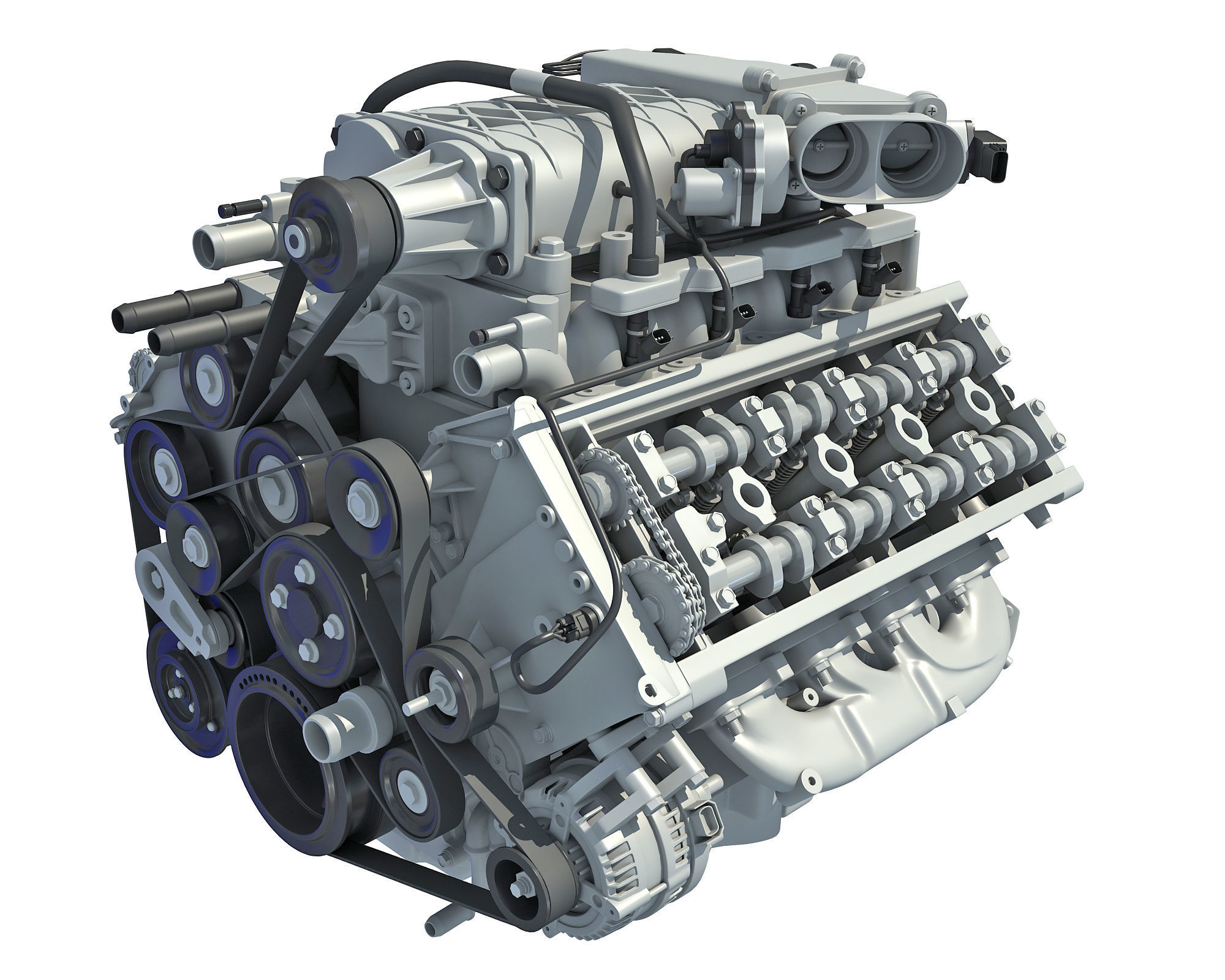 V8 Engine with Inner Parts 3D model_3