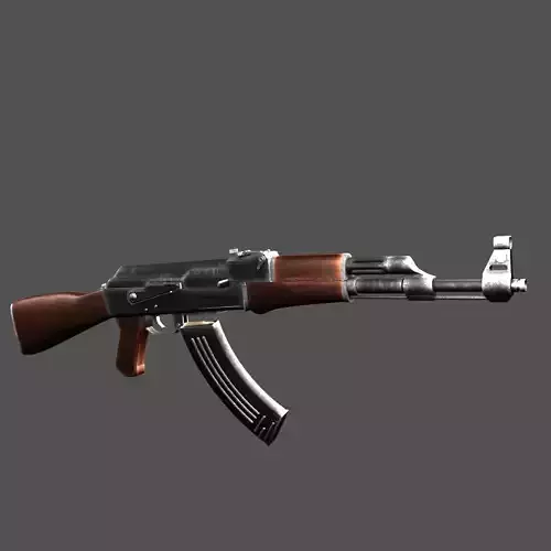 AK47 game ready low poly rifle Free low-poly 3D model