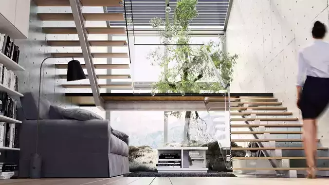 Industrial Loft Interior Showcase 2017 Low-poly 3D model