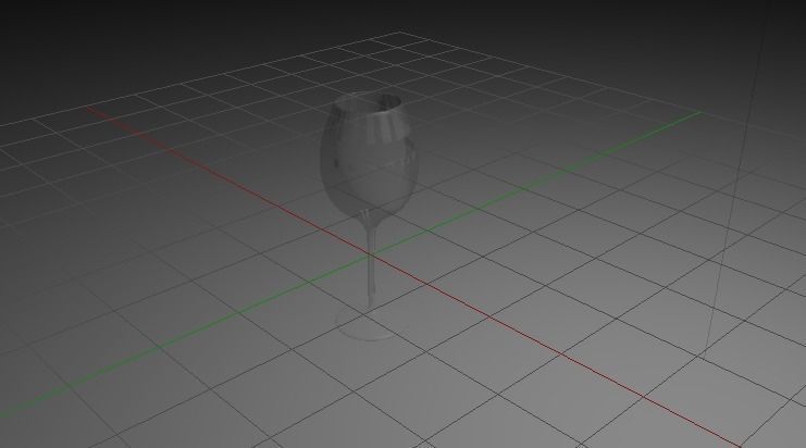 Wineglass Low-poly 3D model_2