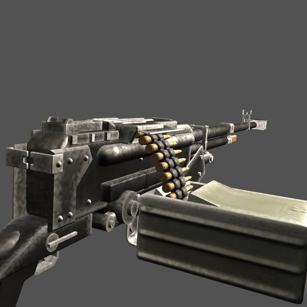 Kord machine gun game ready Low-poly 3D model_6