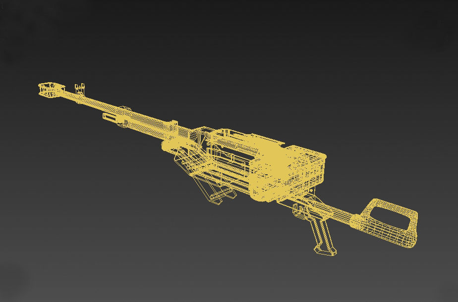 Kord machine gun game ready Low-poly 3D model_2
