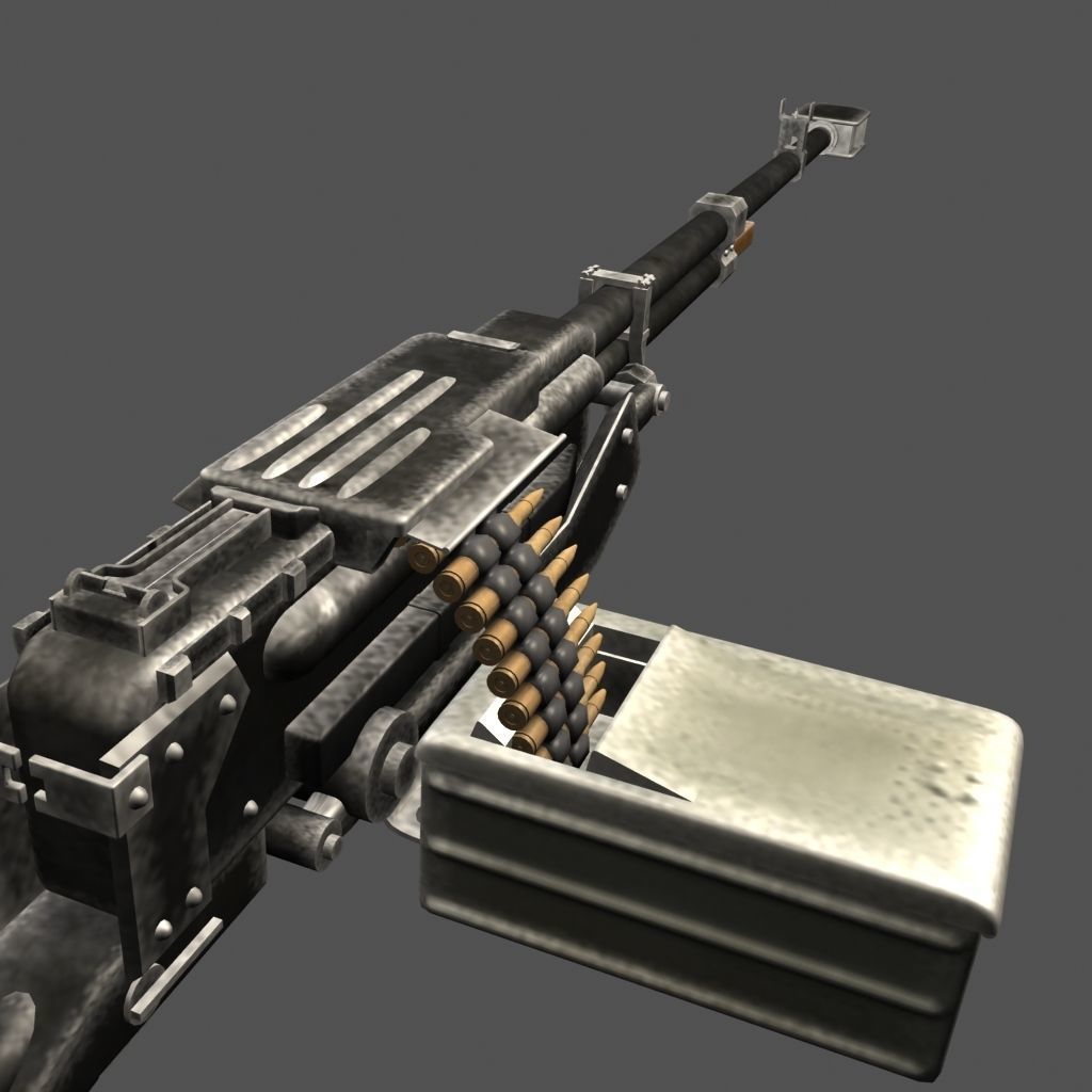 Kord machine gun game ready Low-poly 3D model_8
